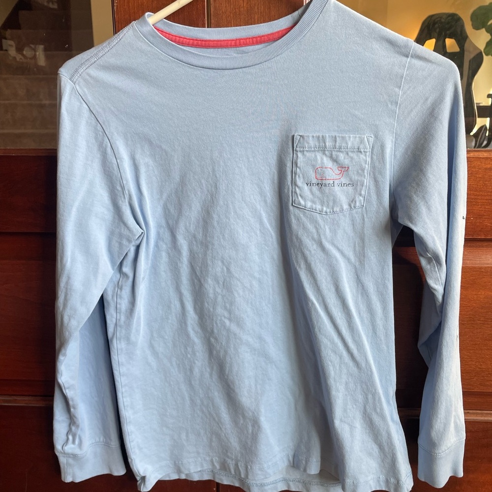 Vineyard Vines Blue Shirt with Red Trim